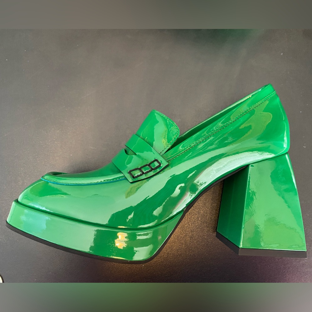 Mimosa Celeste Green Patent Loafers NEW 36.5